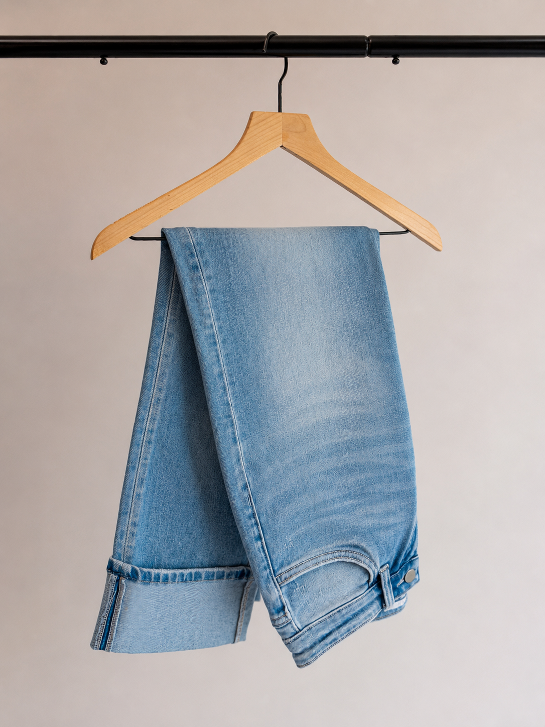 Cuffed Straight Jeans