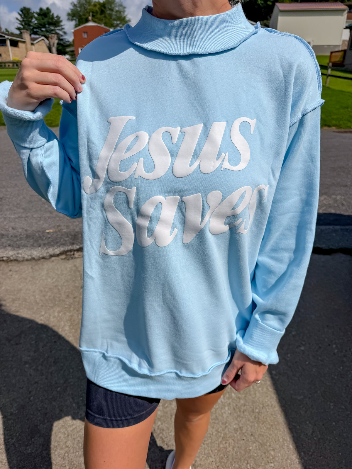 Jesus Saves Mock Crewneck
